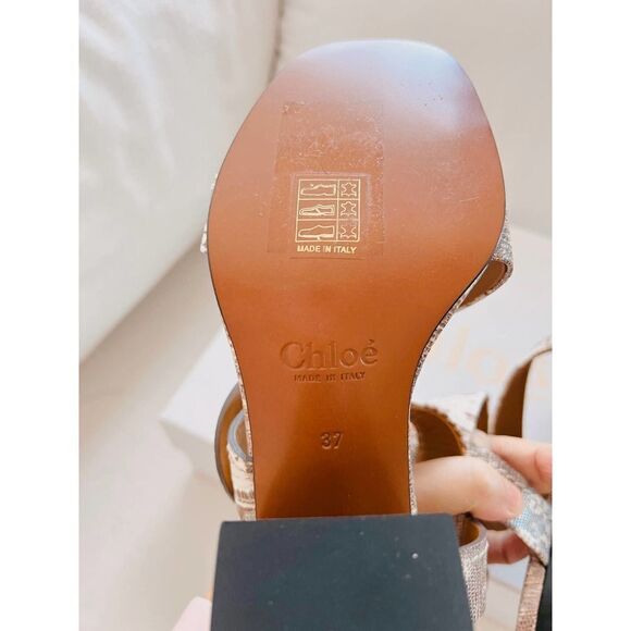 Chloe Candice sandals in Eternal Grey size 37 - Picture 8 of 11